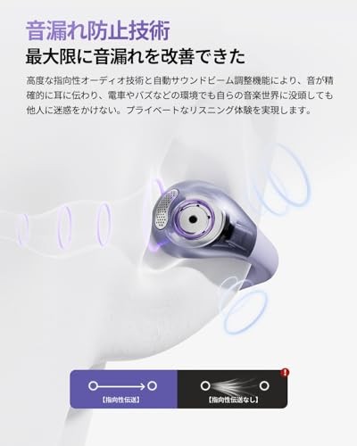 QCY Crossky C30 Ear Cuff Earphones Open Ear Purple