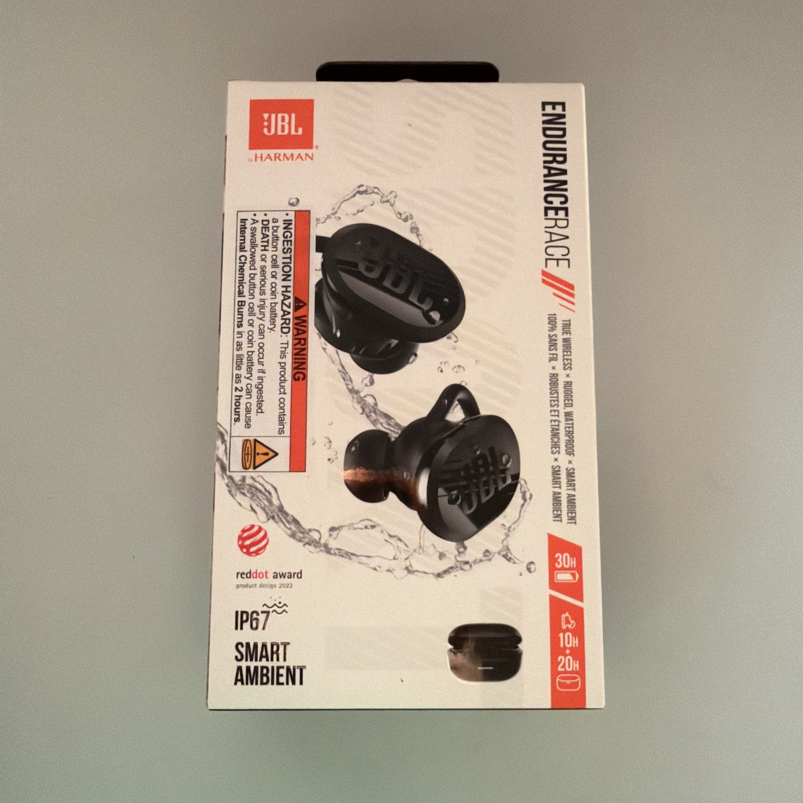 JBL Endurance Race TWS IP67 Waterproof Wireless Bluetooth Headset Earbuds BLACK