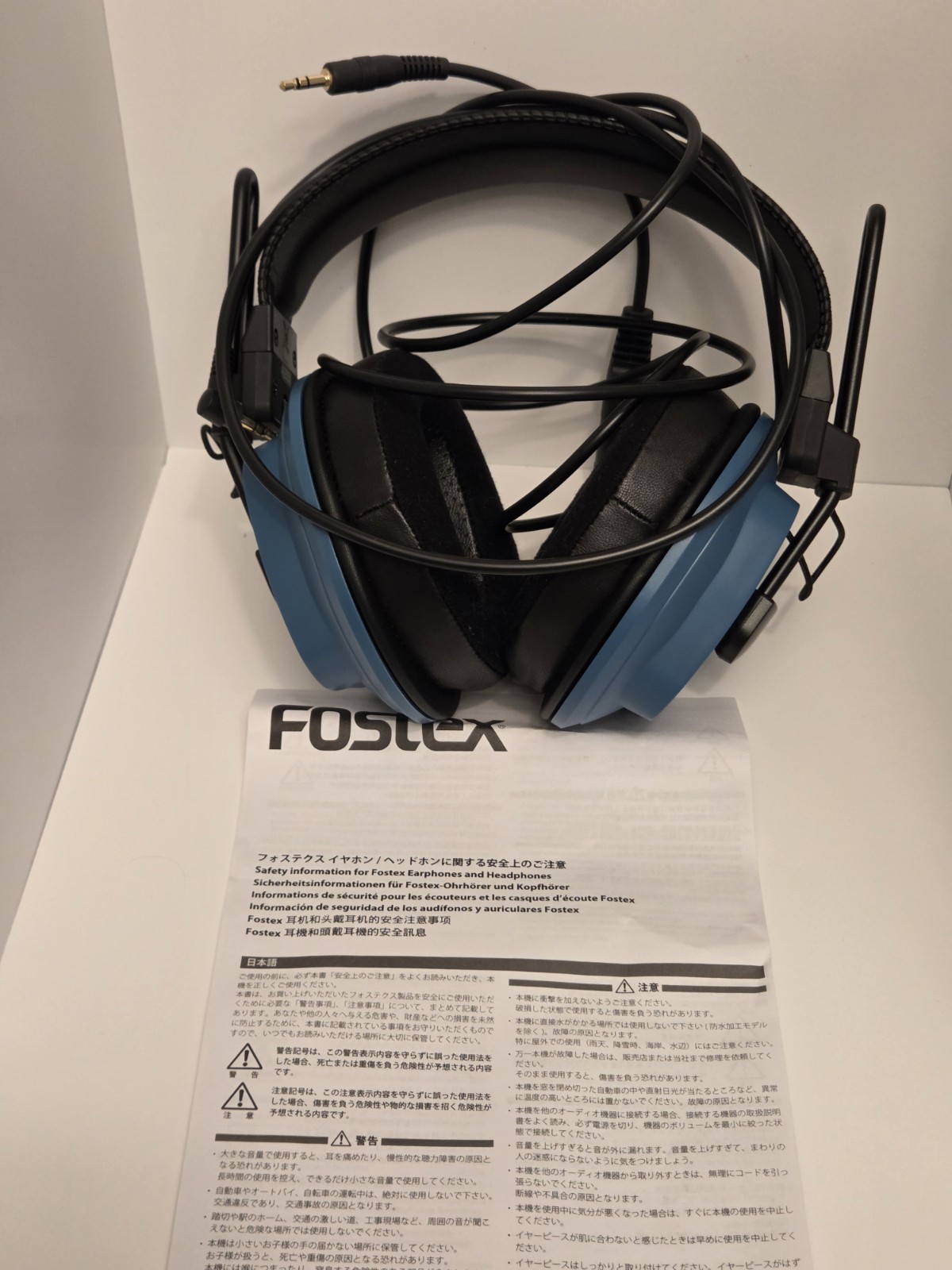 Fostex BLUE Wired Over-Ear Headband Headphones 3.5mm Jack Blue/Black