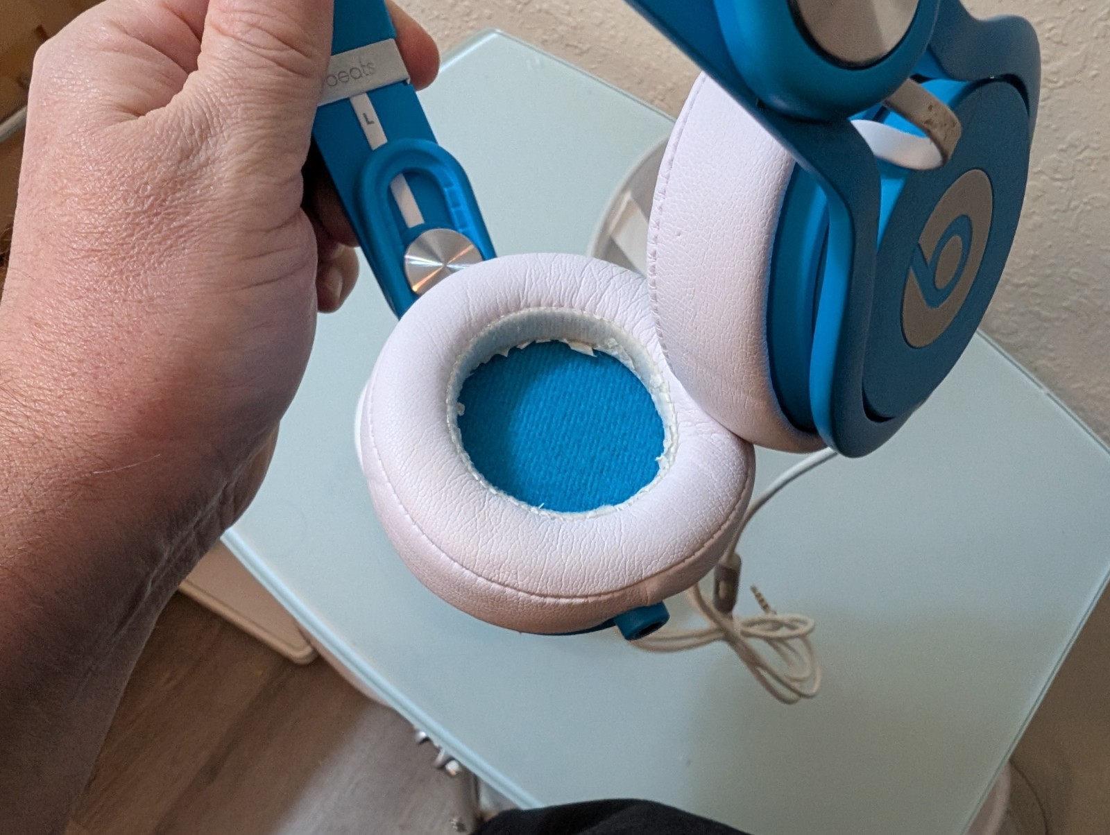 USED Working Beats Mixr Wired Headphones David Guetta Limited BLUE & Case READ