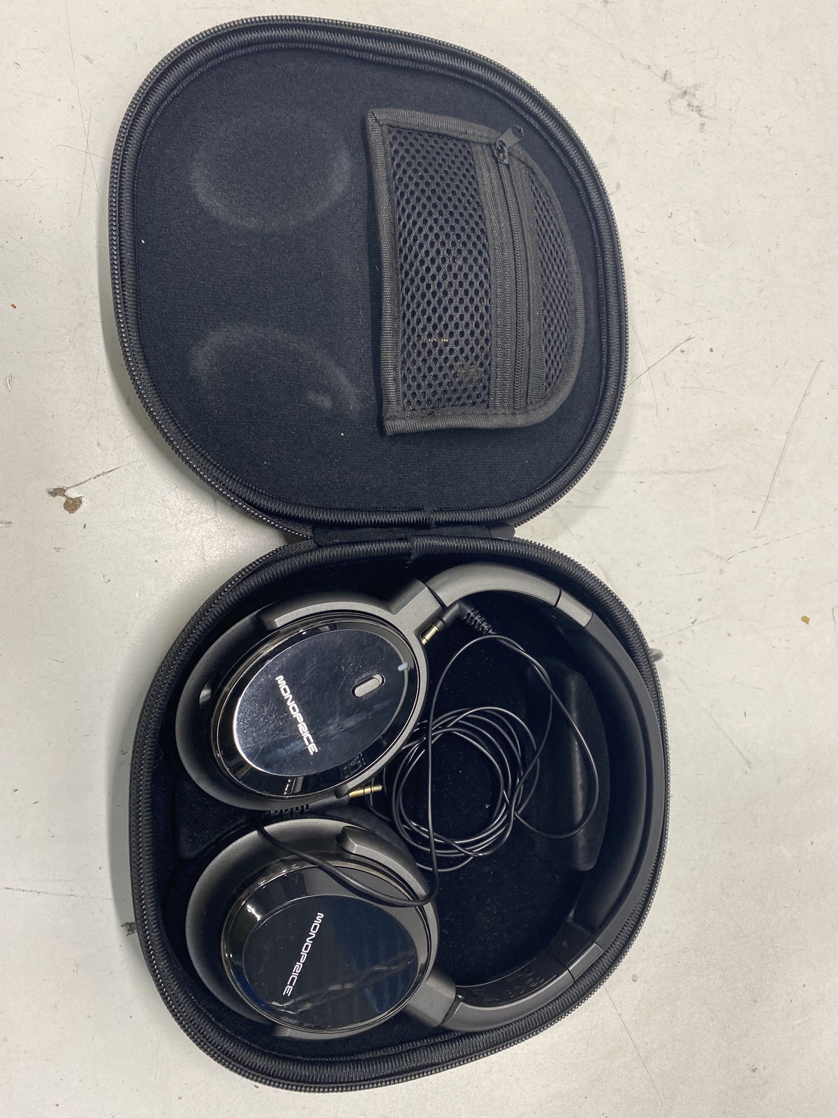 Monoprice Active Noise-Cancelling Headphones Over-Ear Wired Tested With Case