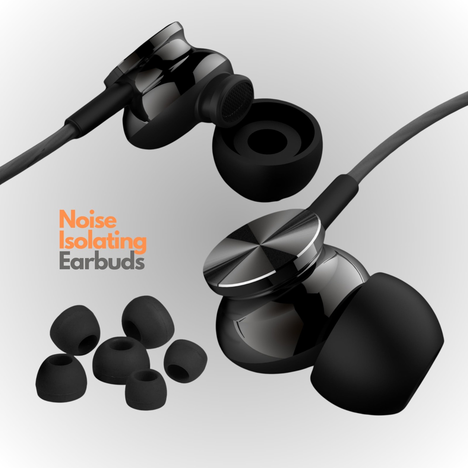 Betron BS10 Earphones Wired Headphones in Ear Noise Isolating One Size, Black