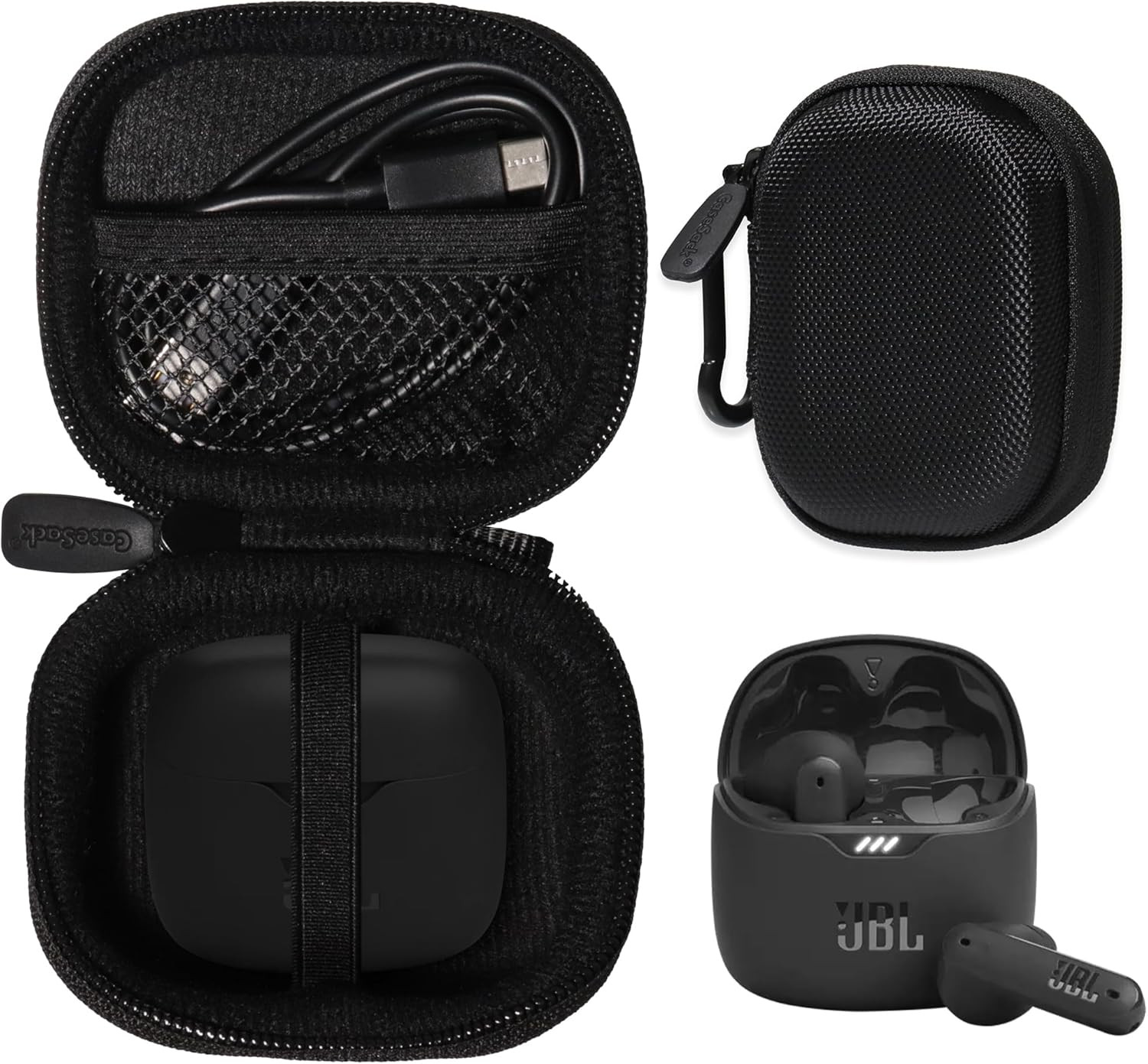 Case for JBL Tune Flex True Wireless Noise Cancelling Earbuds (Black)