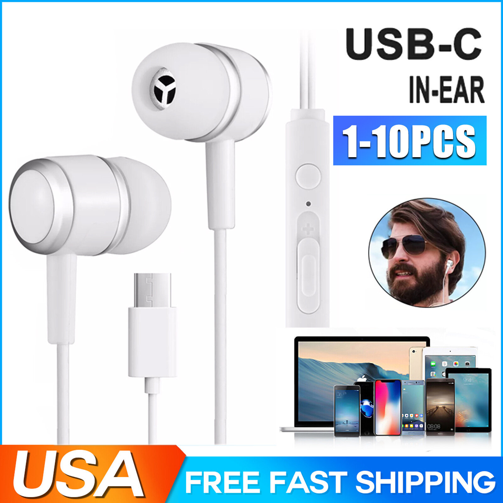 For Samsung Galaxy S22/S23 Ultra/Note Earphone Headphone USB-C Type C Earbud Lot