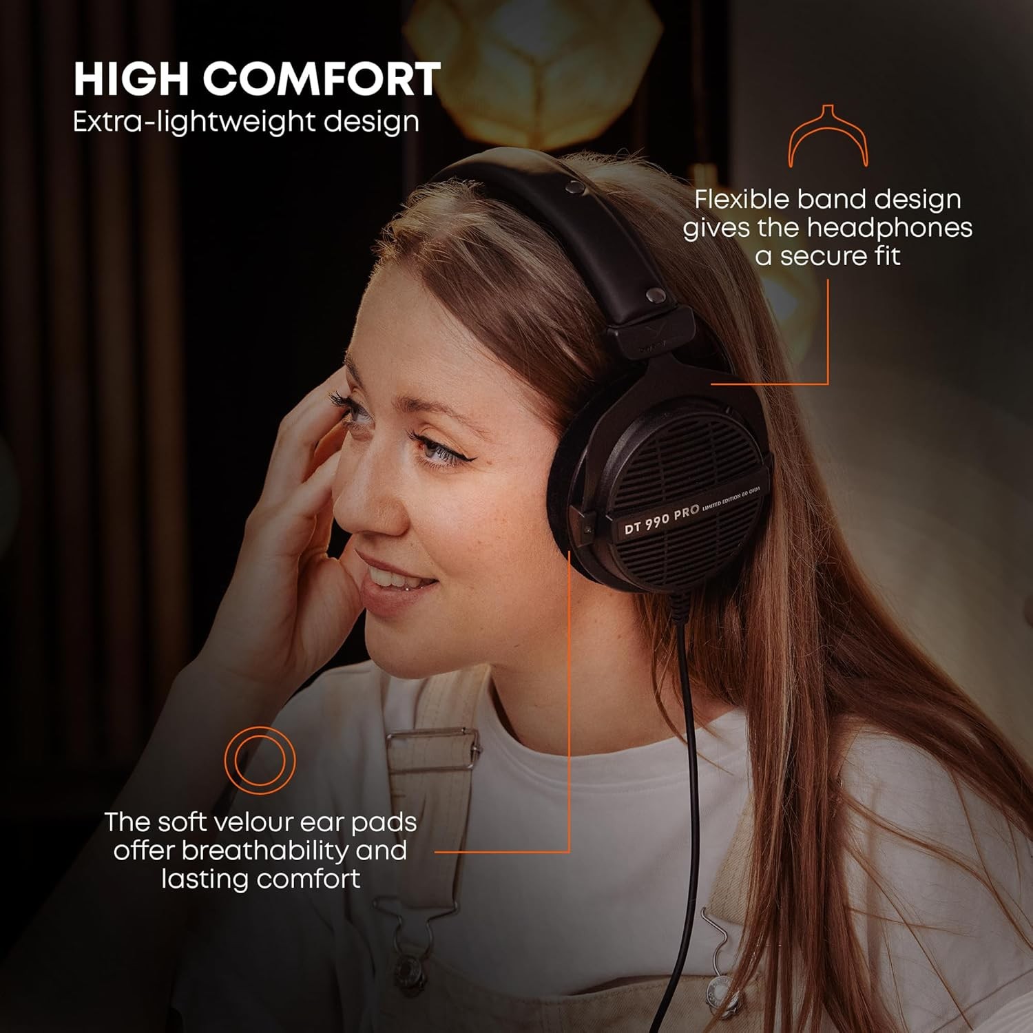 Beyerdynamic DT 990 Pro 250 ohm Over-Ear Studio Headphones for Mixing, Gray