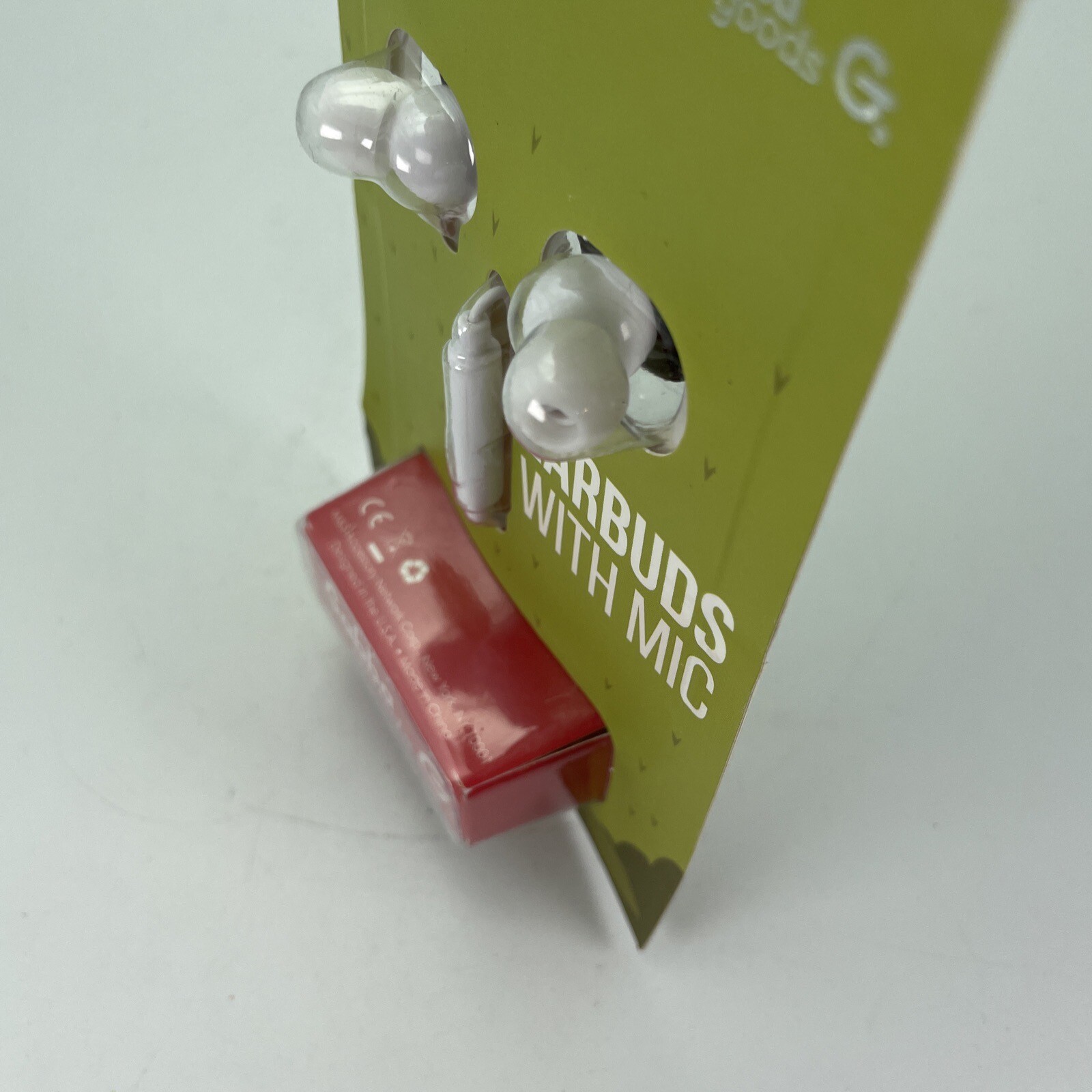 Gabba Goods Pug Dog Earbuds Headphones with Mic, White Cable NEW Sealed