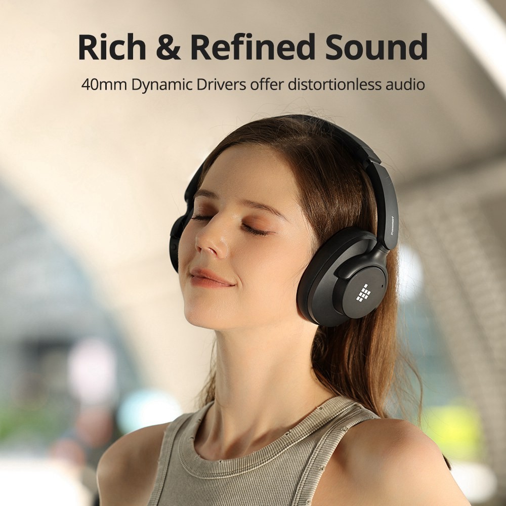 Tronsmart Q20S Headphones Wireless Over-Ear Heads Active Noise Cancelling Audio