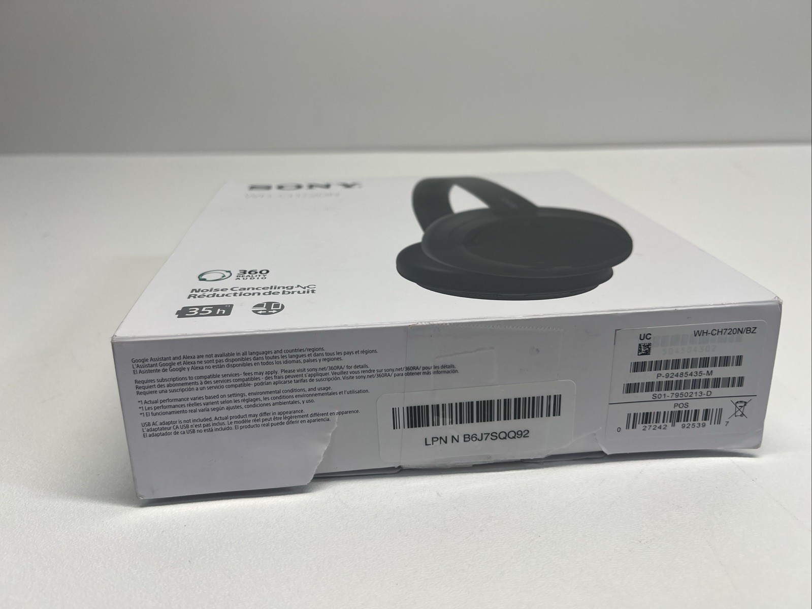 Sony WH-CH720N Lightweight Noise Canceling Wireless Headphones -BLACK