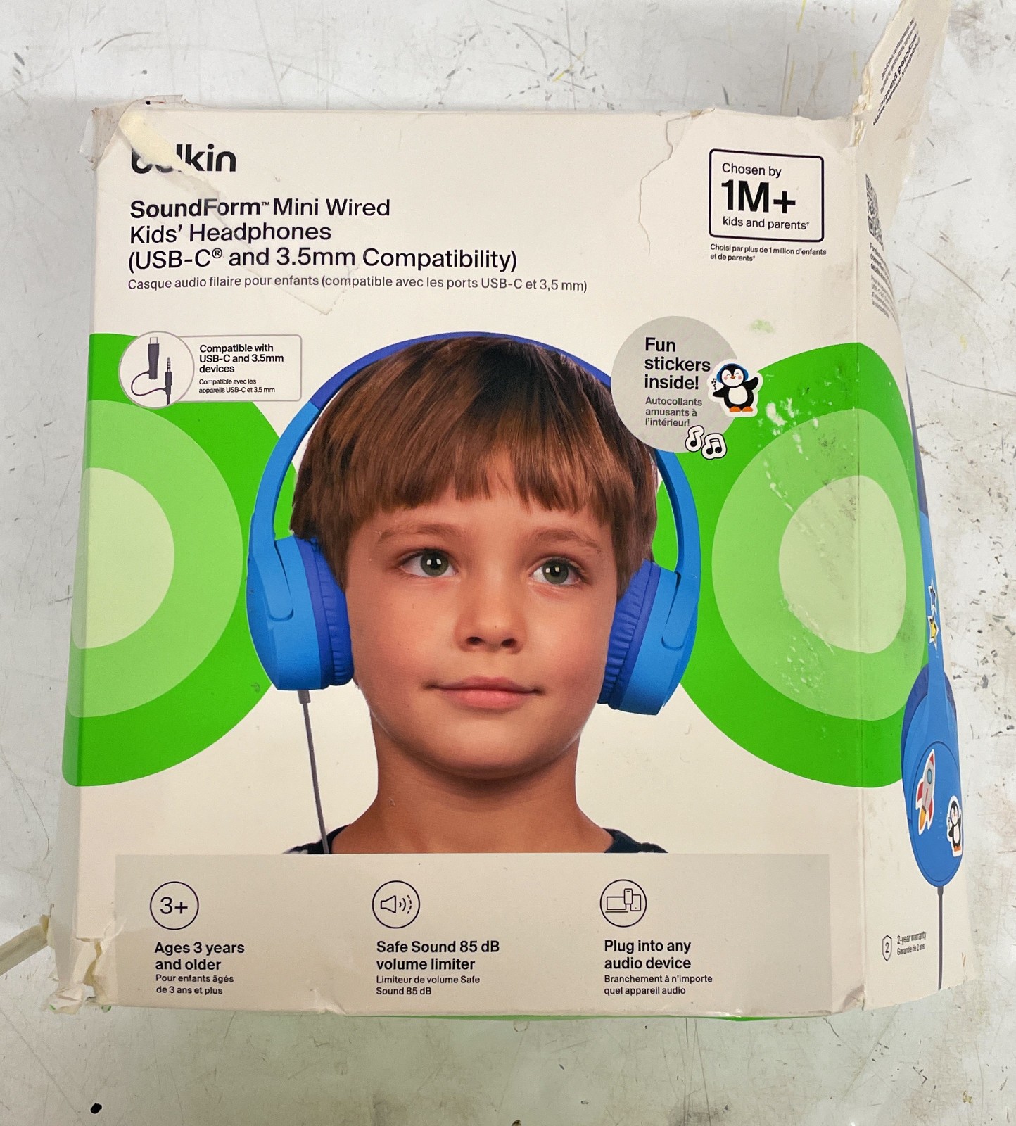 Belkin Kids SoundForm Mini Wired On-Ear Headphones, Blue, Ages 3+, AUD010fqBL