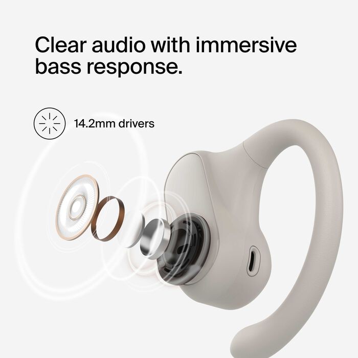 Belkin Open-Ear Earbuds | iPhone Compatible | Secure Ear Hooks for Gym & Running