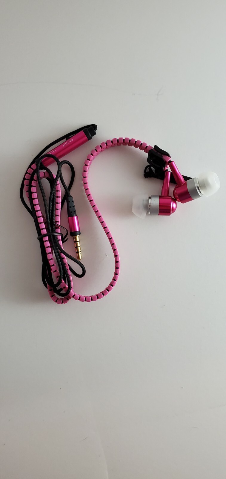 Kids Earbuds Aux Cable Zipper Orange Blue Pink White Black In Ear