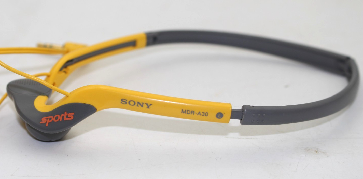 Sony Sports MDR-A30G Gray Yellow Wired Water Resistant In-Ear Stereo Headphones