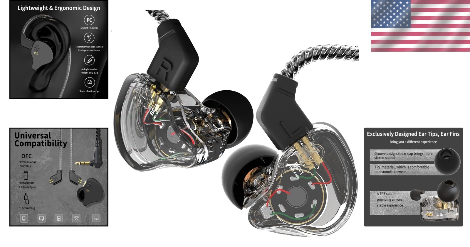 CCZ Melody In Ear Monitors – HIFI Bass 1DD 1BA