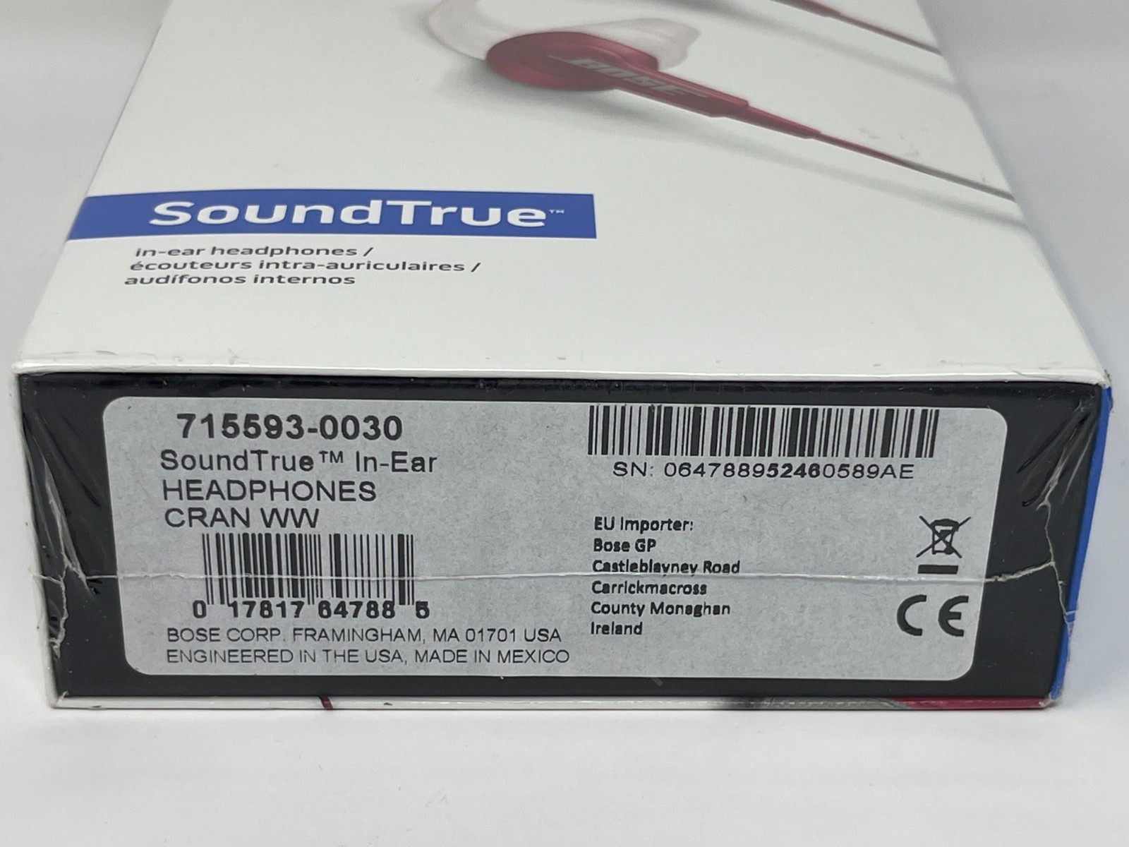 Bose SoundTrue in-Ear Wired Headphones Sport Gym Walkout – Cranberry 715593-0030