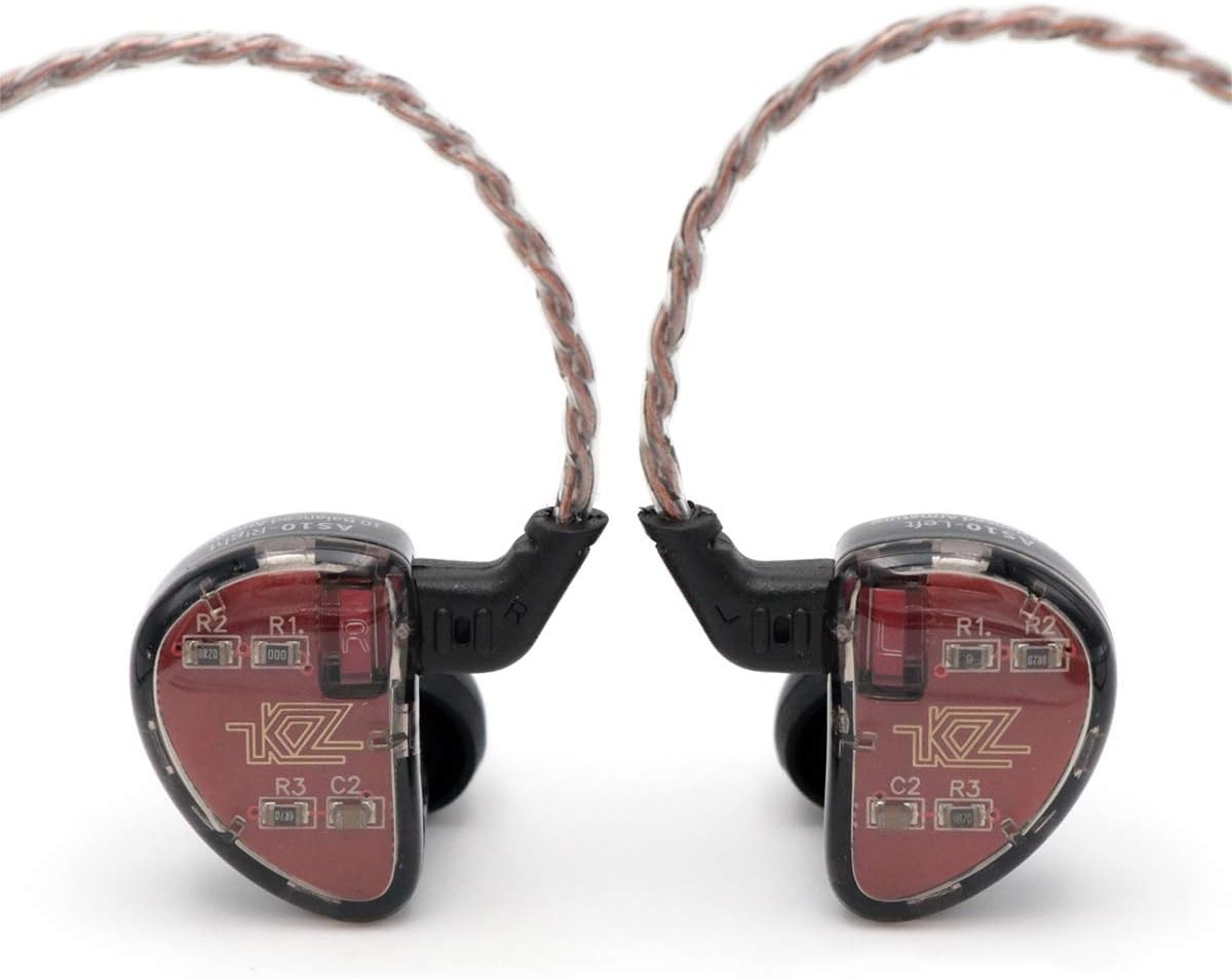 KZ AS10 5BA HiFi Earphones, 5 Balanced Armature Drivers, Detachable Cable, Black