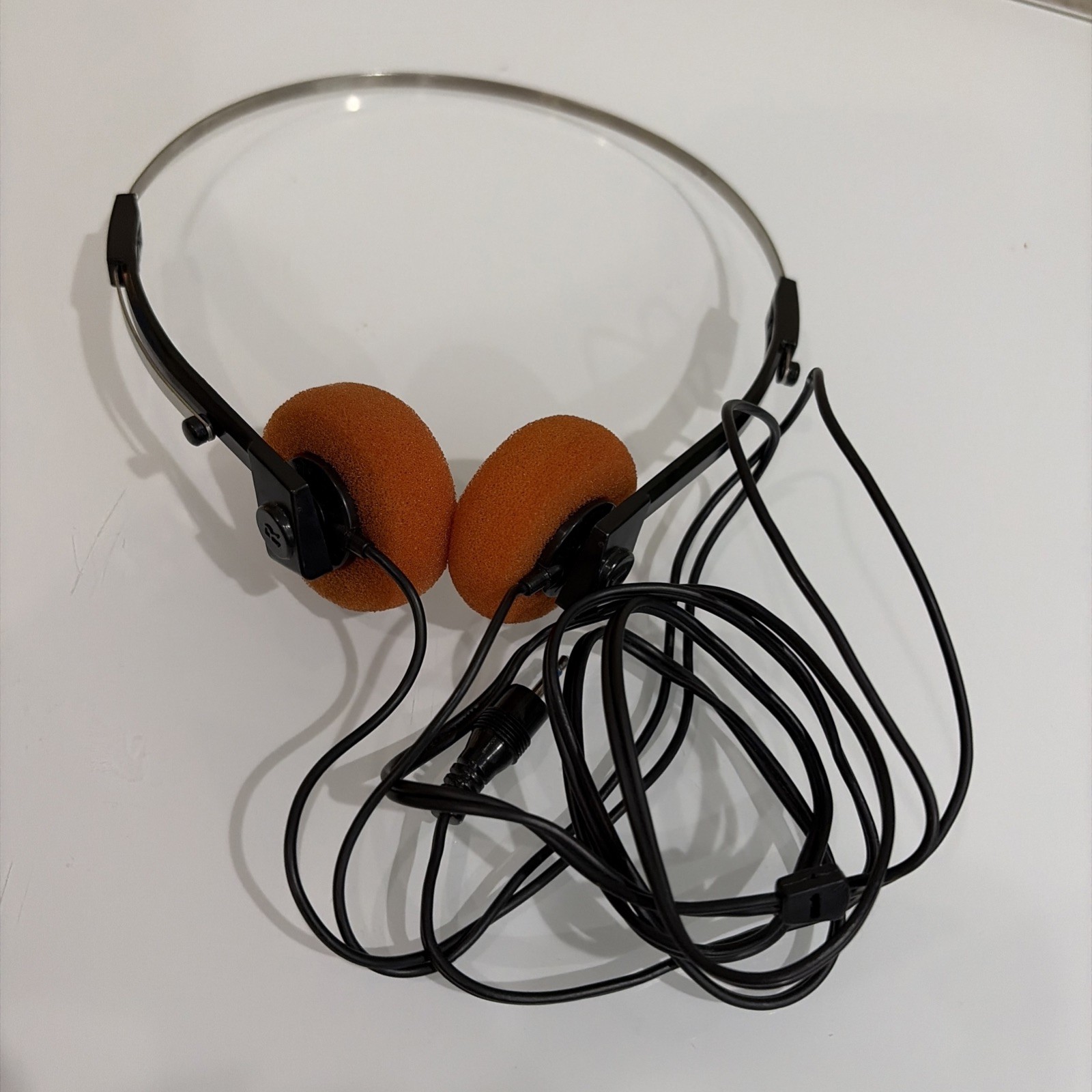 Vintage Wired Adjustable Headphones Lot Black & Orange