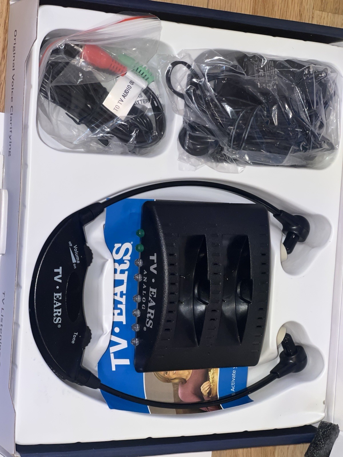 TV Ears Original Wireless Headsets System 11641 Hearing Aid Device Black