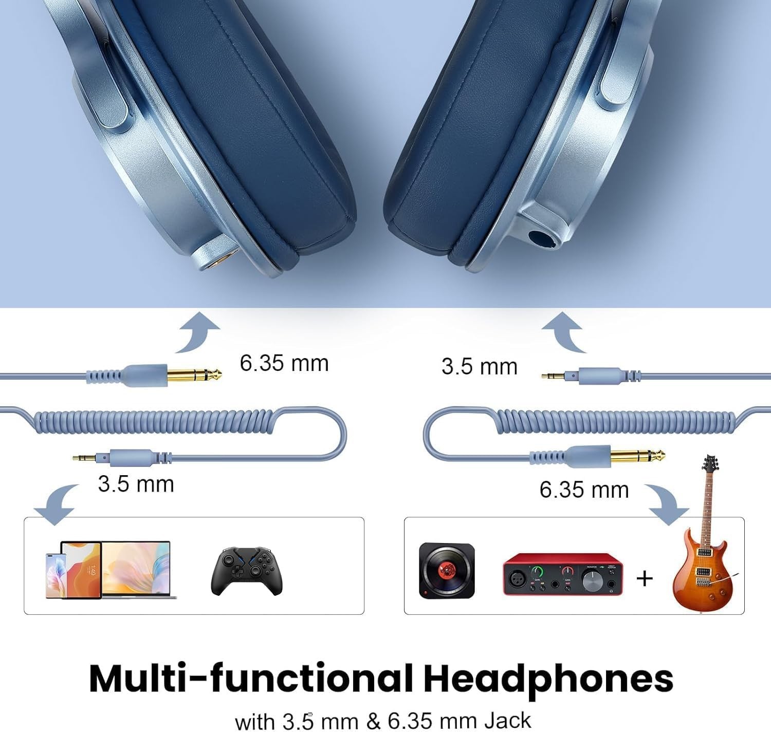 Studio Monitoring Headphones – 40mm Drivers, SharePort