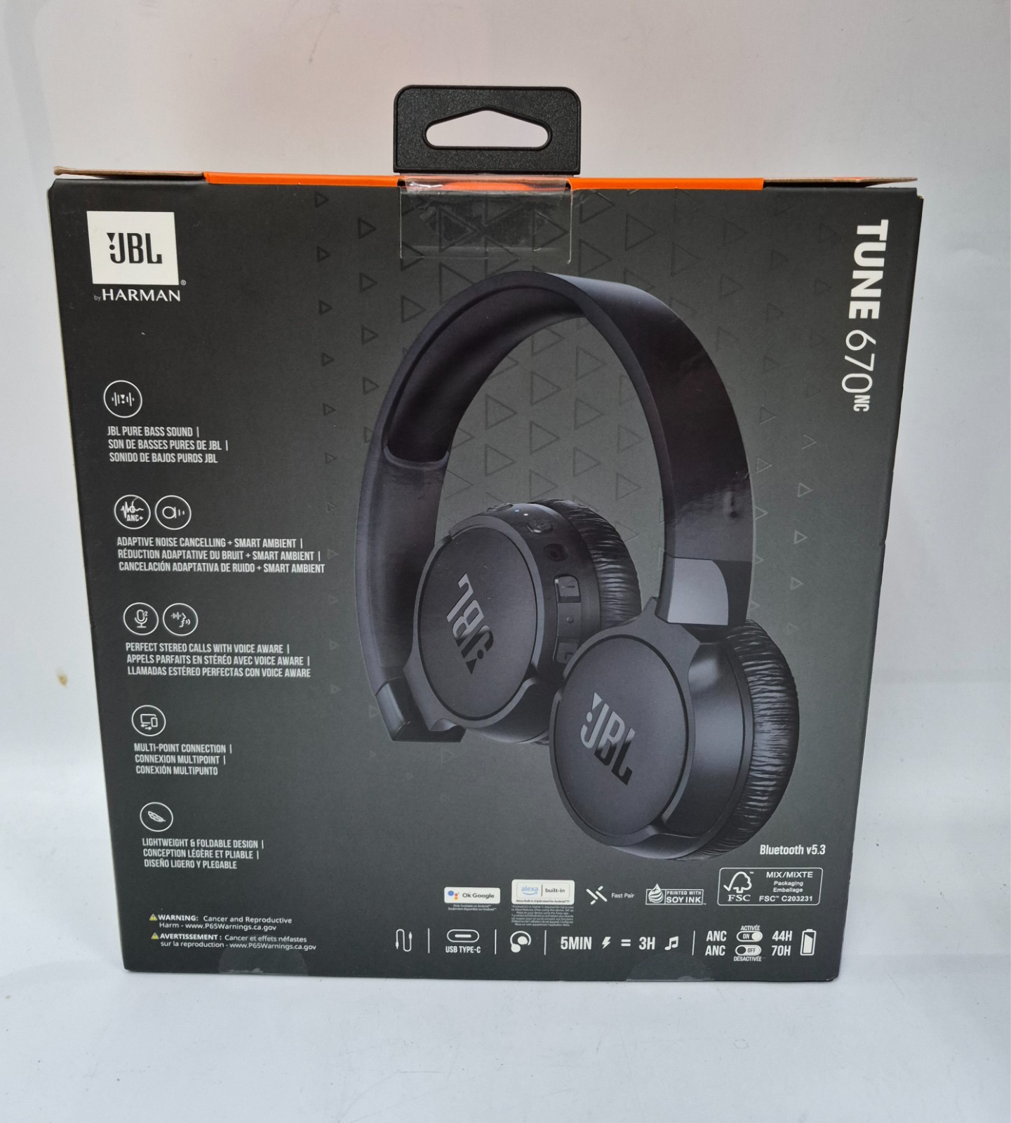 JBL TUNE 670NC Adaptive Noise Cancelling Wireless On-Ear Headphones NEW SEALD