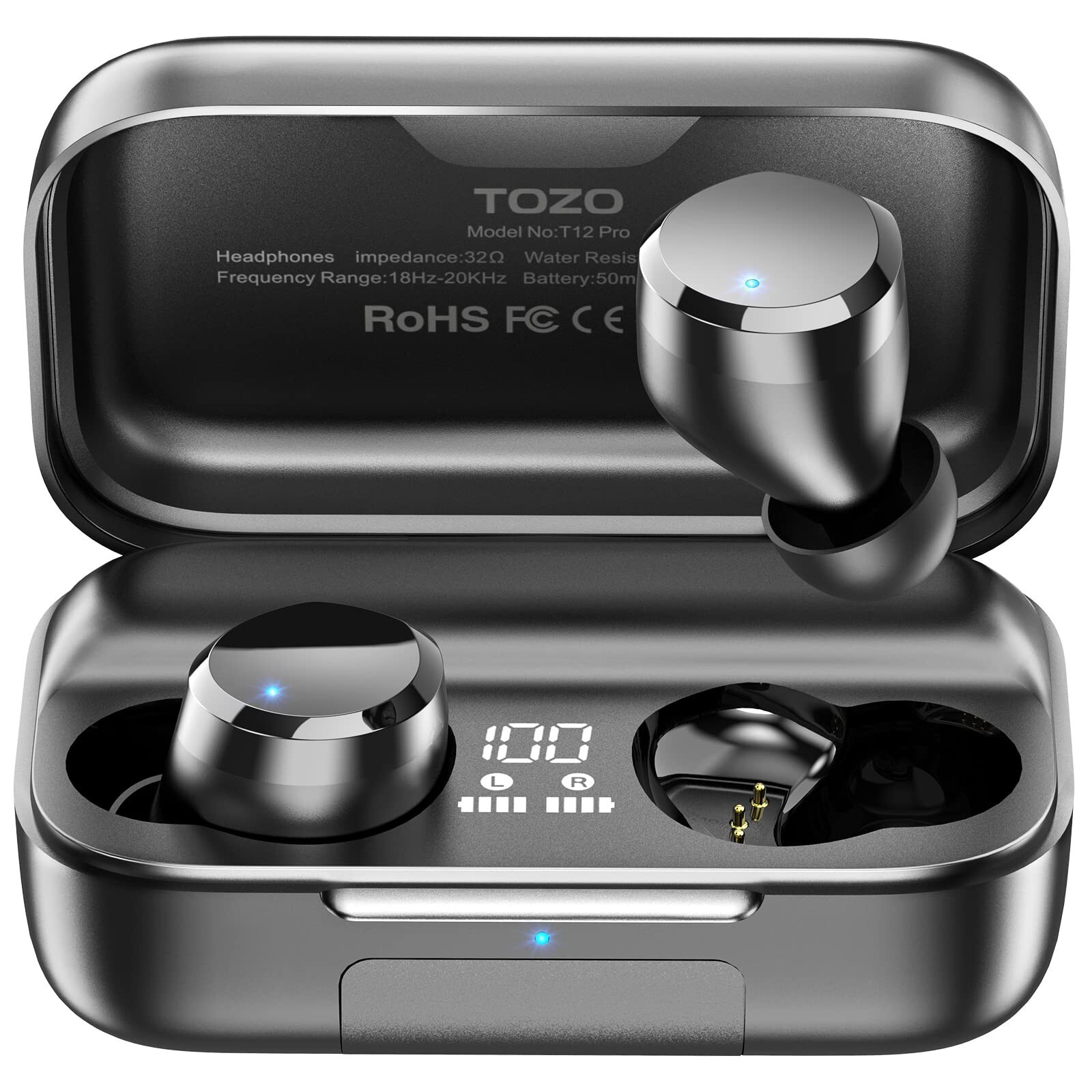 TOZO T12 Pro Wireless Earbuds Qualcomm QCC3040 4Mic Call Noise Cancelling, Renew