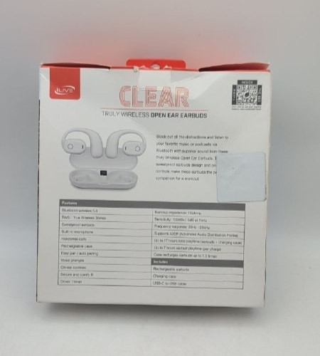 iLive 16mm Driver Clear Truly Wireless Open Ear Earbuds White Superior Quality