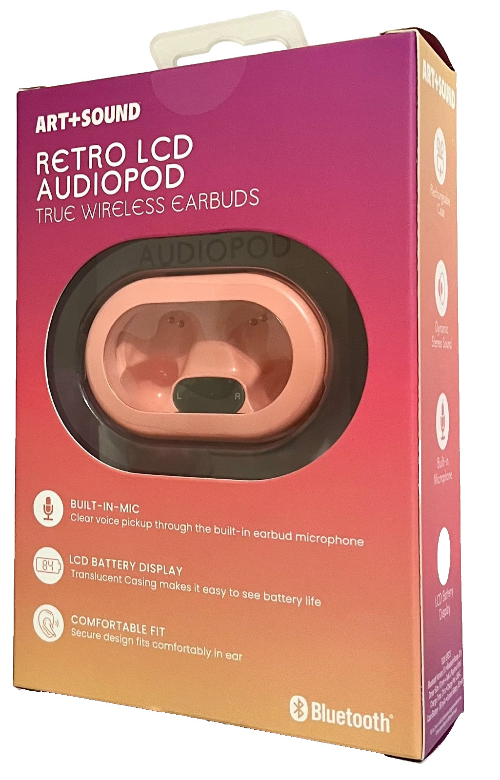 ART +SOUND RETRO LCD AUDIOPOD, True Wireless Earbuds-8Hrs Talk & Playtime