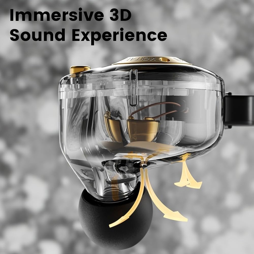 Wired Gaming Earbuds in-Ear Headphones HiFi Game Head Phones in Ear Monitors Dee