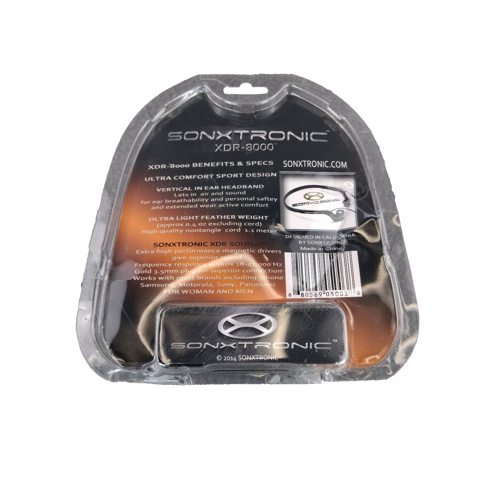 SONXTRONIC Xdr-8000 Vertical in Ear Ultralight Sport Running Headband Headphones
