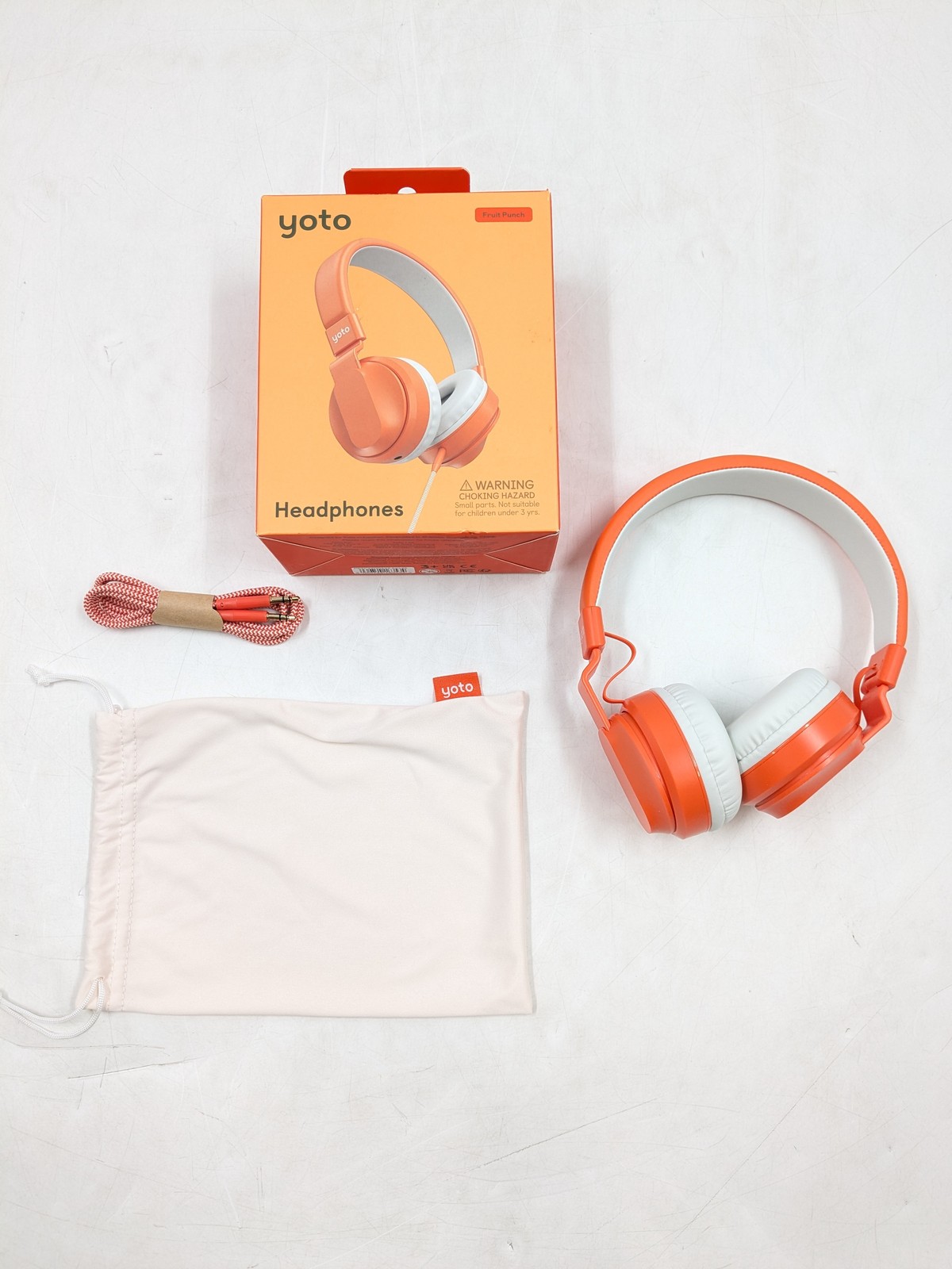 Yoto Wired Over-Ear Headphones For Kids 3.5mm Jack w/ Travel Case Lot of 2