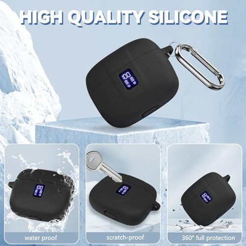 Silicone Case for TAGRY X08 Wireless Earbuds Case, Compatible with T4-Black