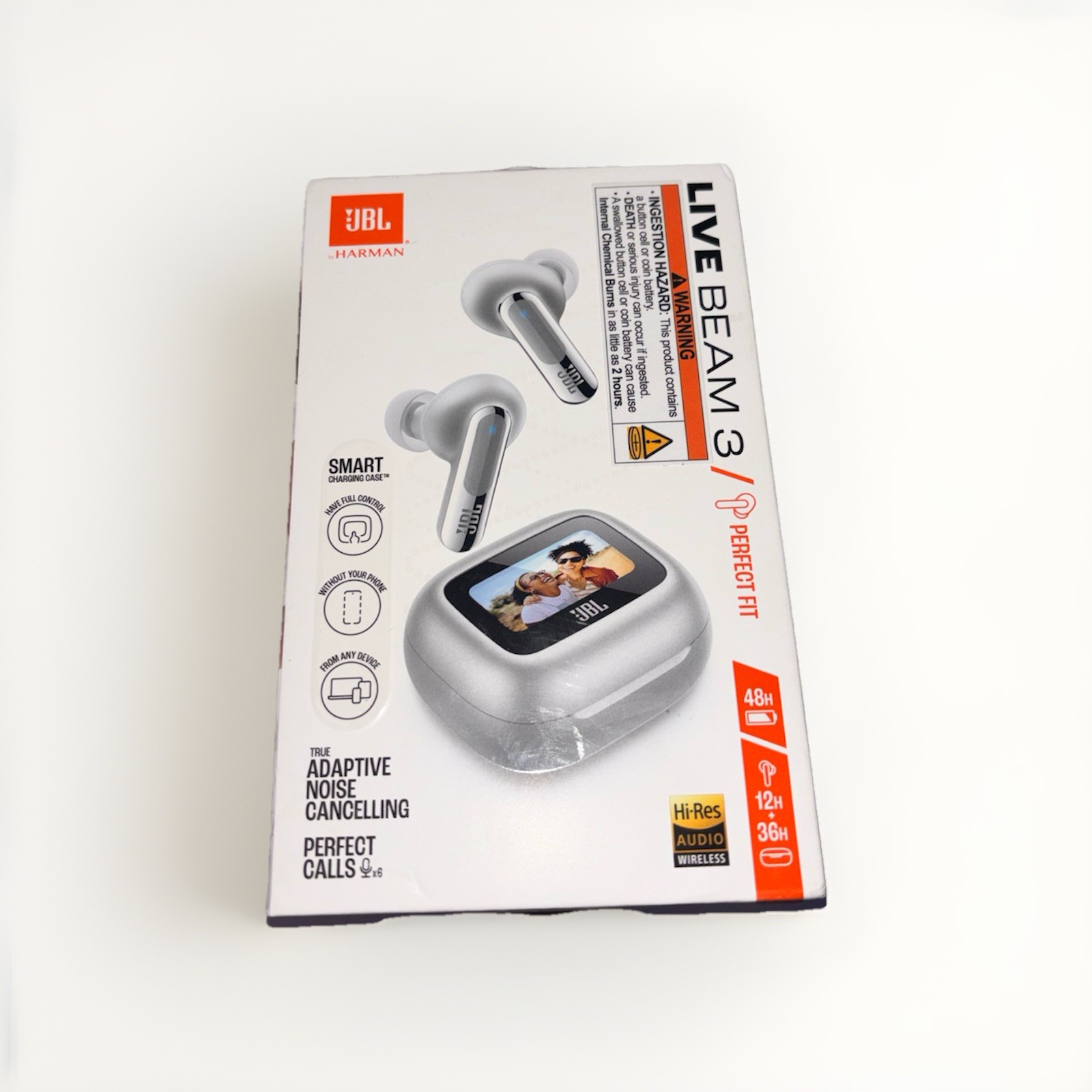 JBL Live Beam 3 Wireless Bluetooth Earbuds Silver Color – BRAND NEW