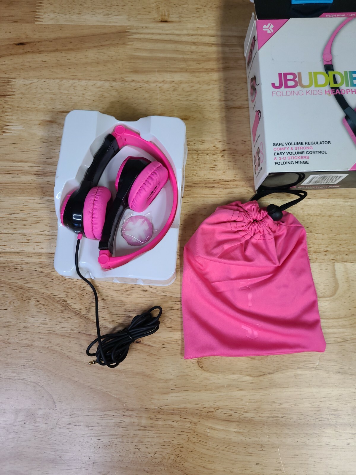 JLab JBuddies Wired Folding Kids Pink Headphones