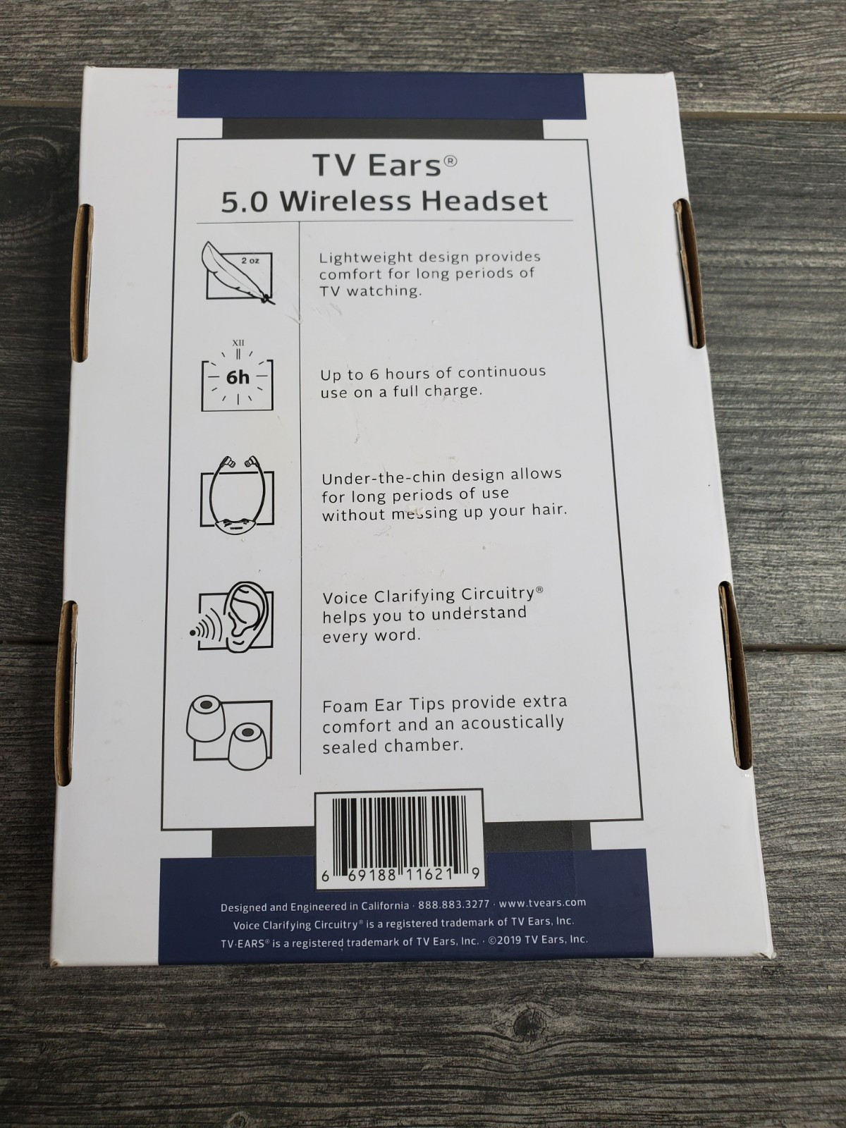 TV Ears Lightweight Comfortable – Black