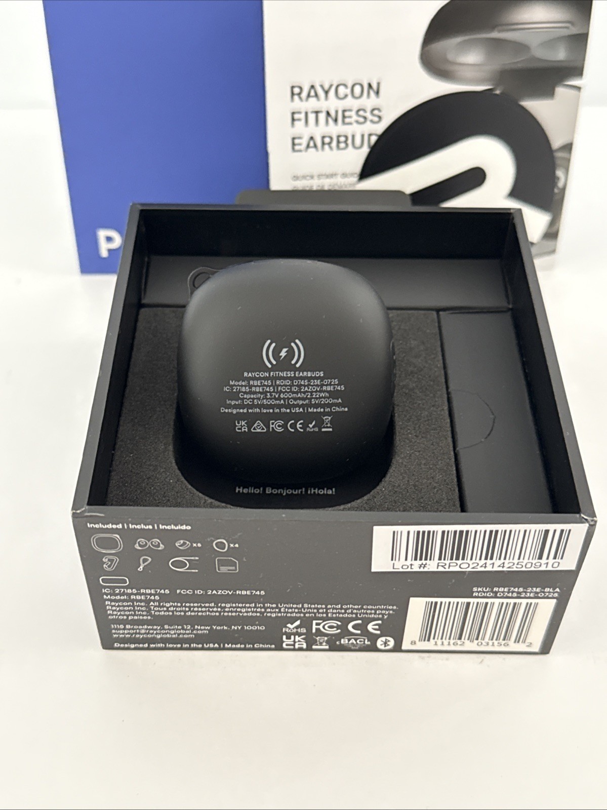 Raycon RBE745-23E-BLA The Fitness Earbuds Active Noise Cancellation “Black” NEW