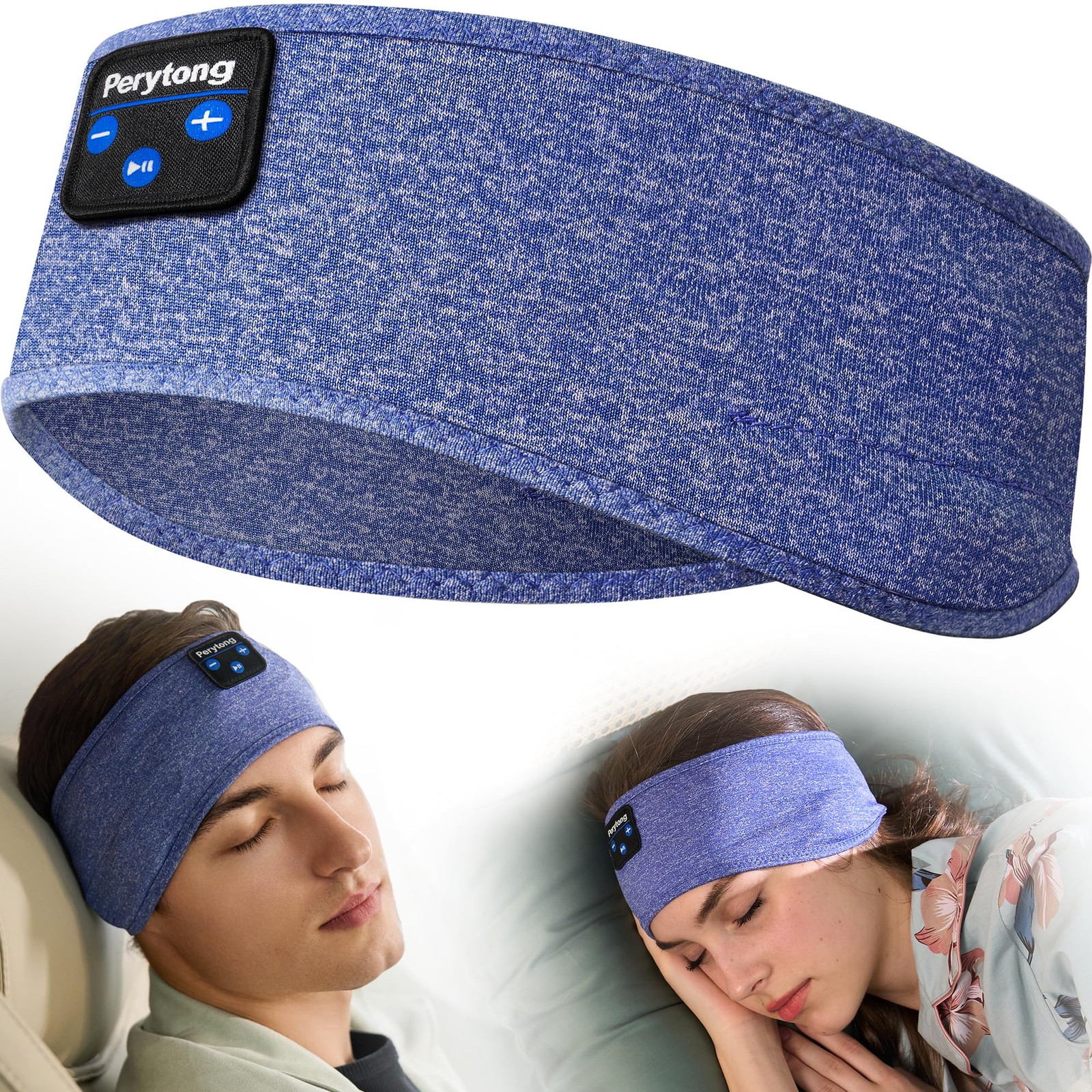 Perytong Sleep Headphones Bluetooth Sleeping 1 Count (Pack of 1), Blue