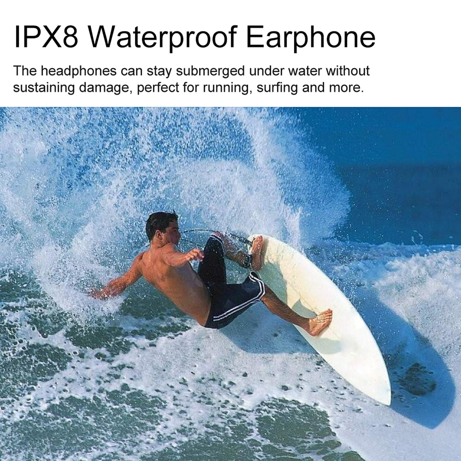 IPX8 Waterproof Headphones for Swimming CSR Stereo G0F5
