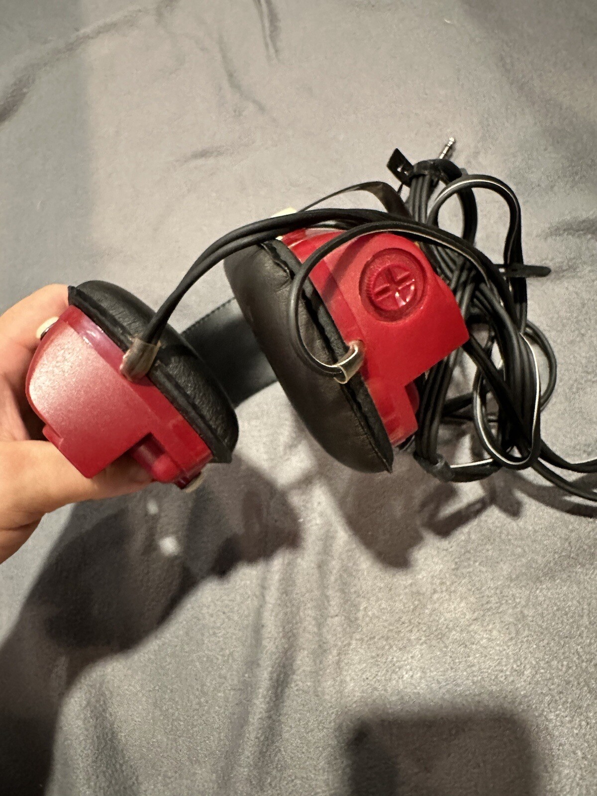 Vintage 70’s JVC HM-100E Binaural Mic Microphone Stereo Boombox Headphones Red