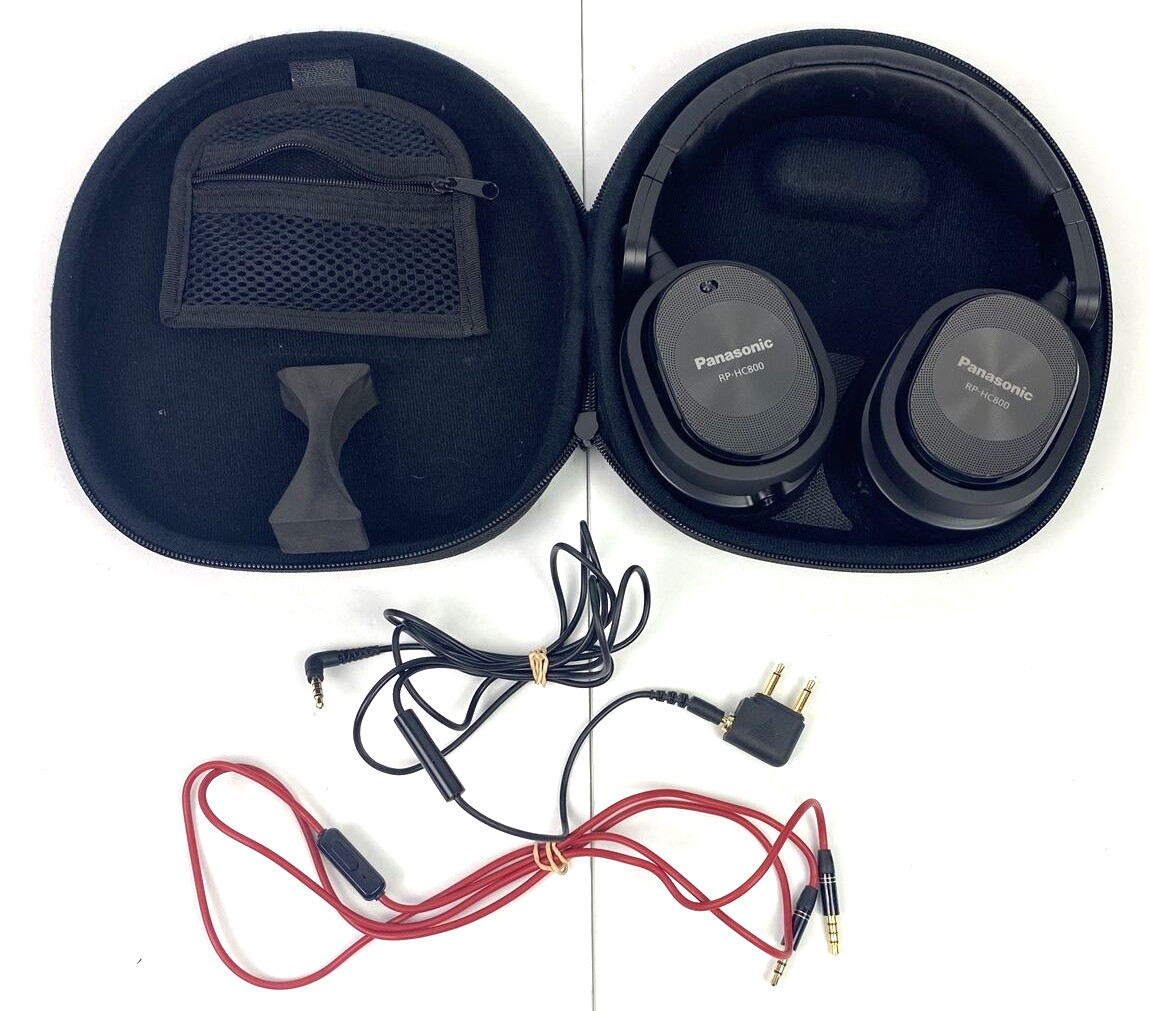 Panasonic RP-HC800 Stereo Headphones Noise Cancelling With Mic/Controller Black