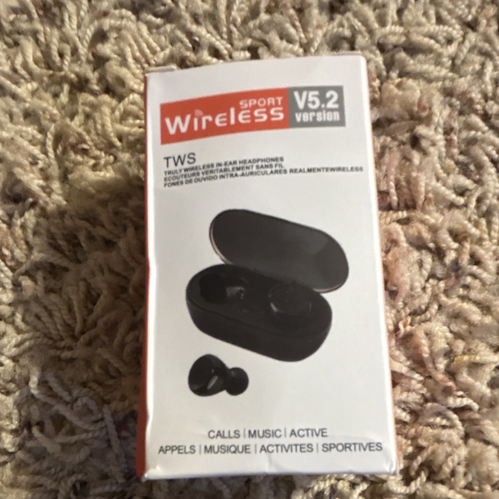 V5.2 TWS True Wireless Bluetooth In-Ear Earbuds w/ Mic, Case & USB, Black
