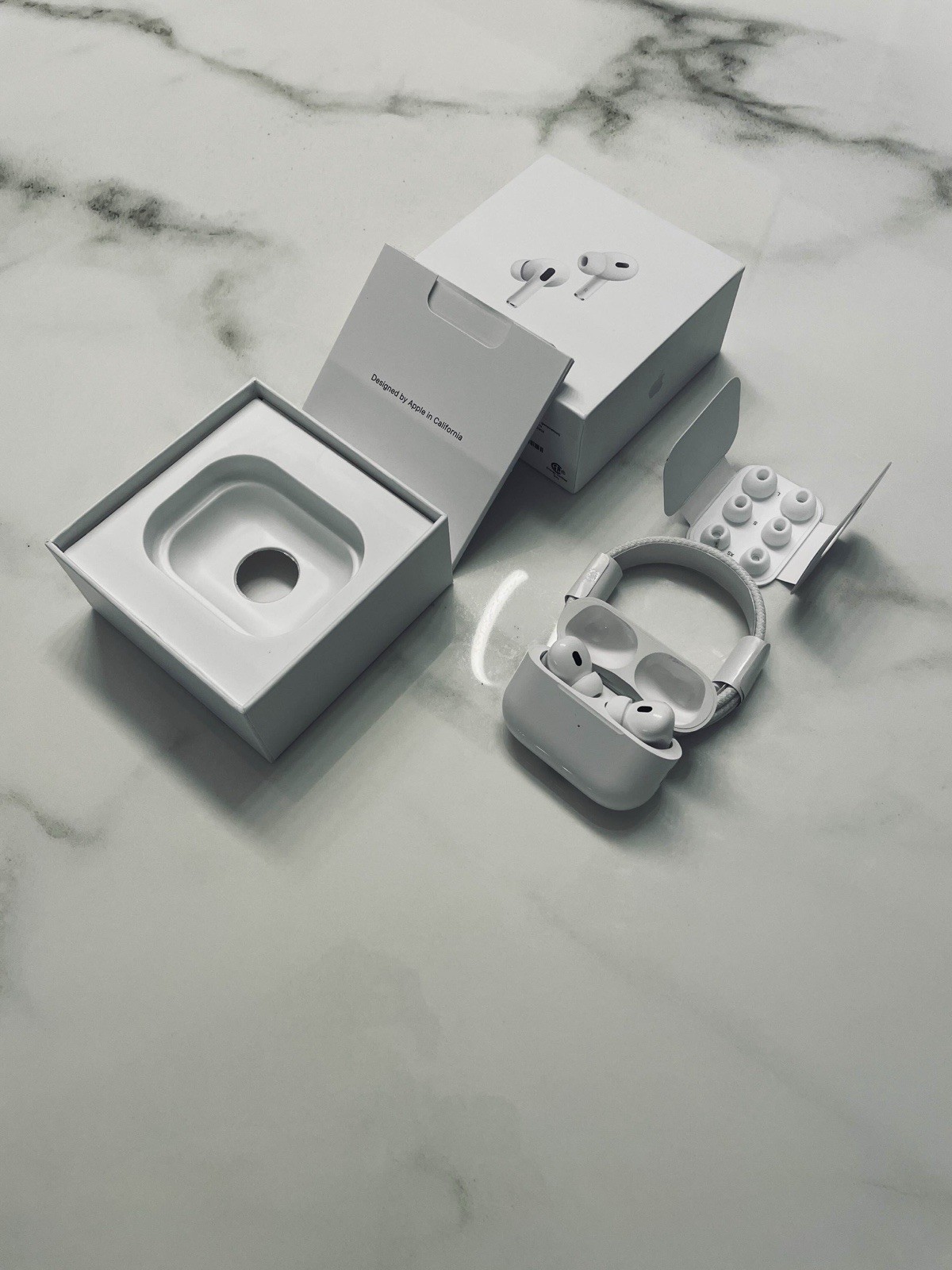 Apple AirPods Pro 2nd Gen White Earbuds w/ Charging Case, ANC, Adaptive