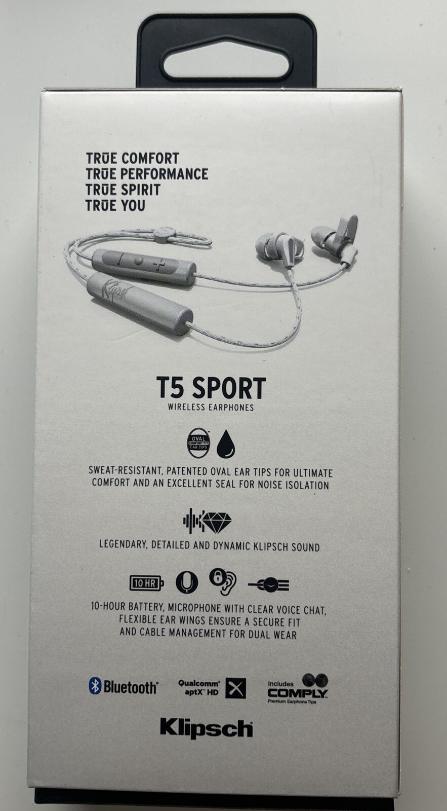 Klipsch T5 Sport Bluetooth Wireless Earphones White New