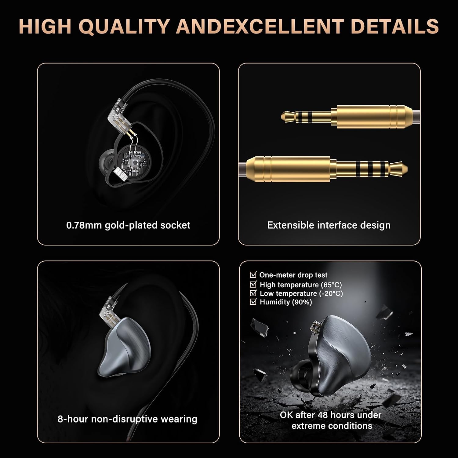 Professional Noise-Isolating Earbuds with Detachable Cable – Perfect for DJs