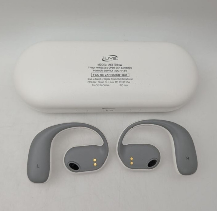 iLive 16mm Driver Clear Truly Wireless Open Ear Earbuds White Superior Quality