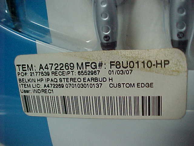 Belkin HP iPAQ Stereo Earphones (F8U0110-HP) Brand New Blister Pack