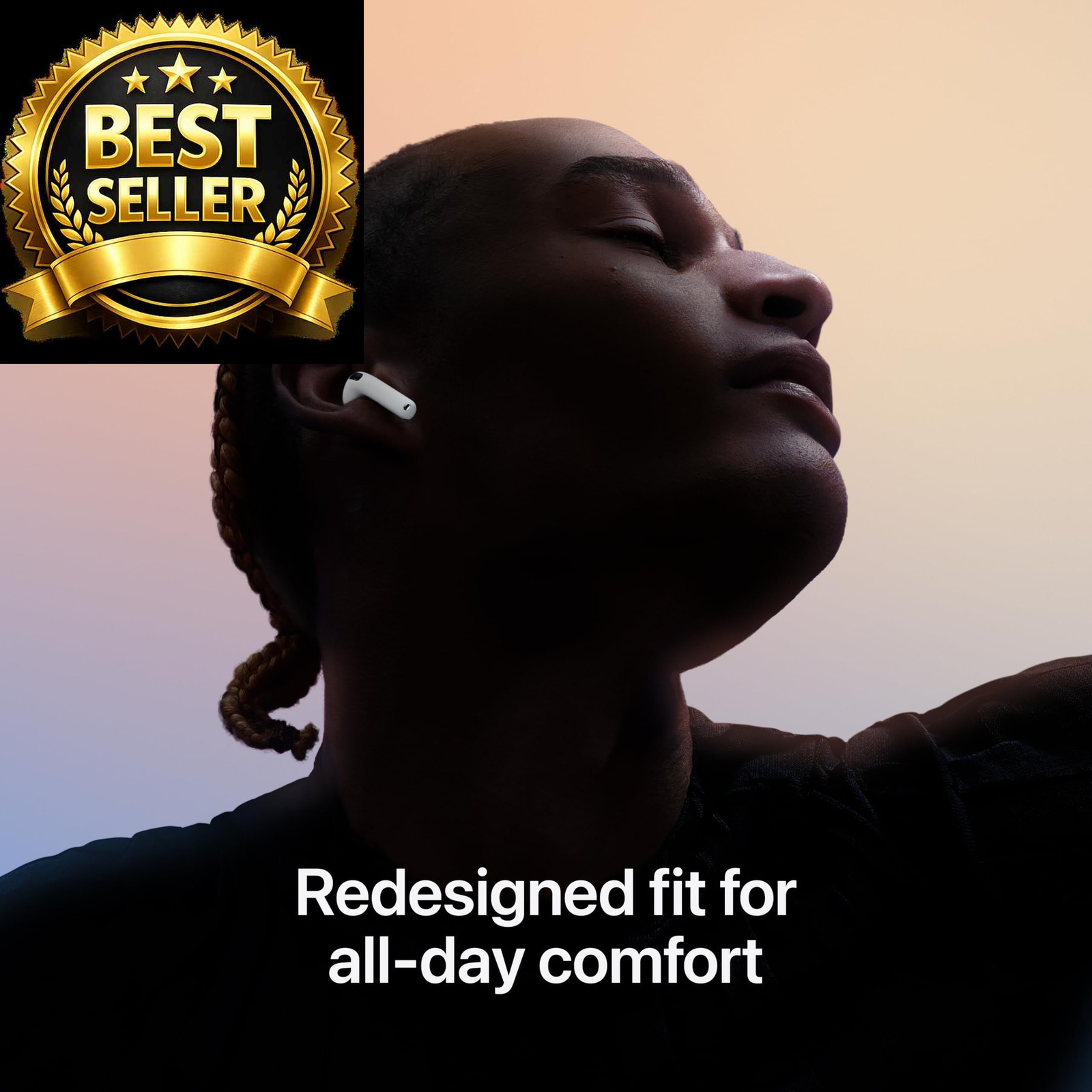 Apple AirPods 4 Wireless Earbuds, Bluetooth Headphones, with One Size, White
