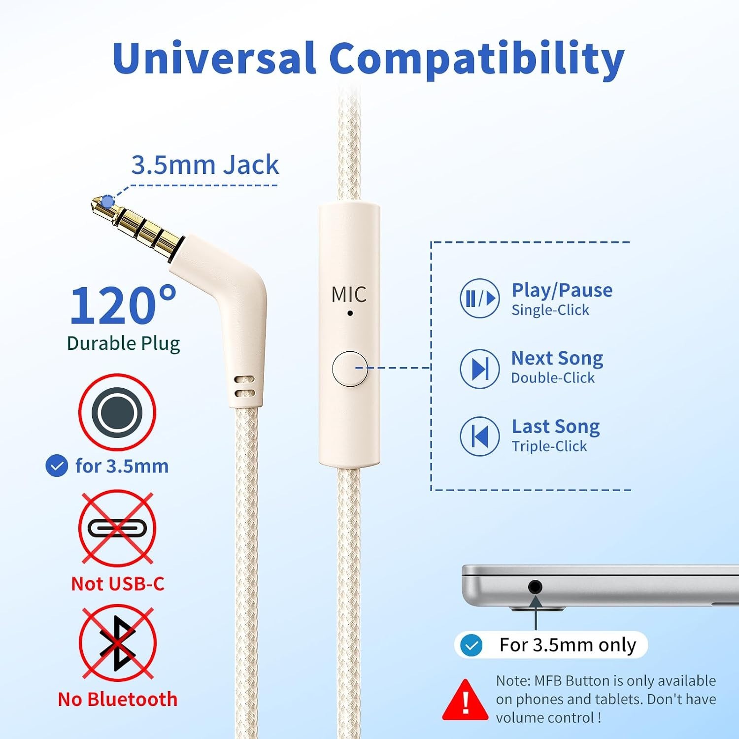 Botesty Sound Headphones Wired Microphone, Over Ear Foldable 3.5mm Plug In