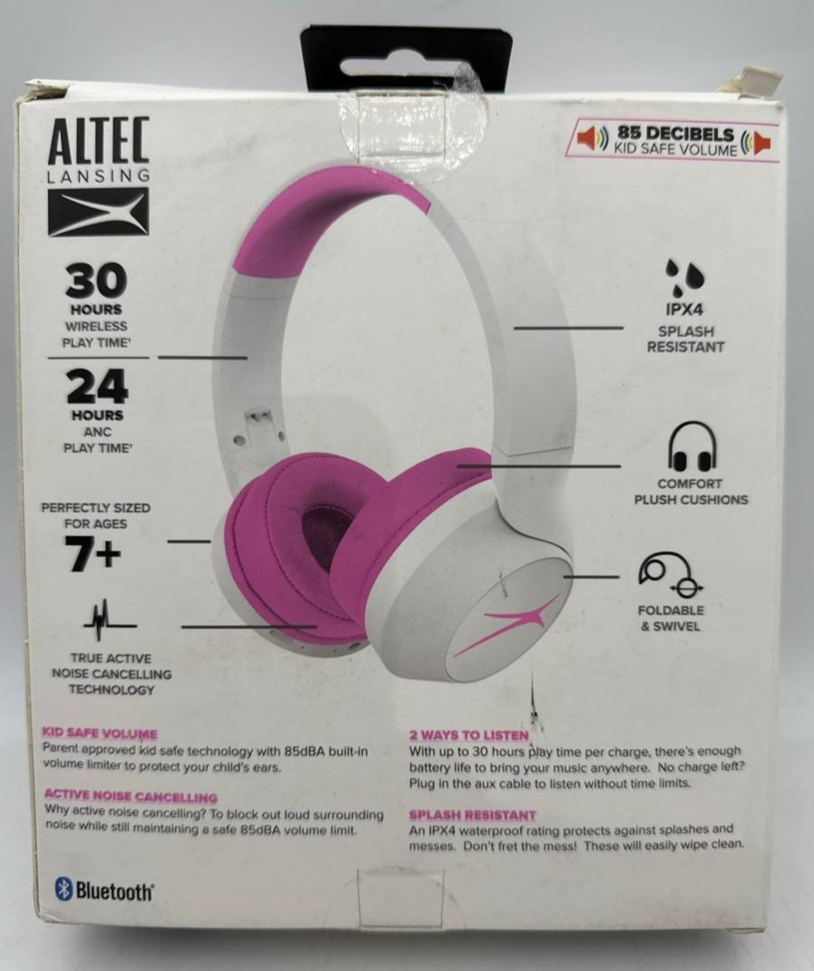 Altec Lansing Wireless Headphones Kid Safe Volume Limiting Noise Cancelling