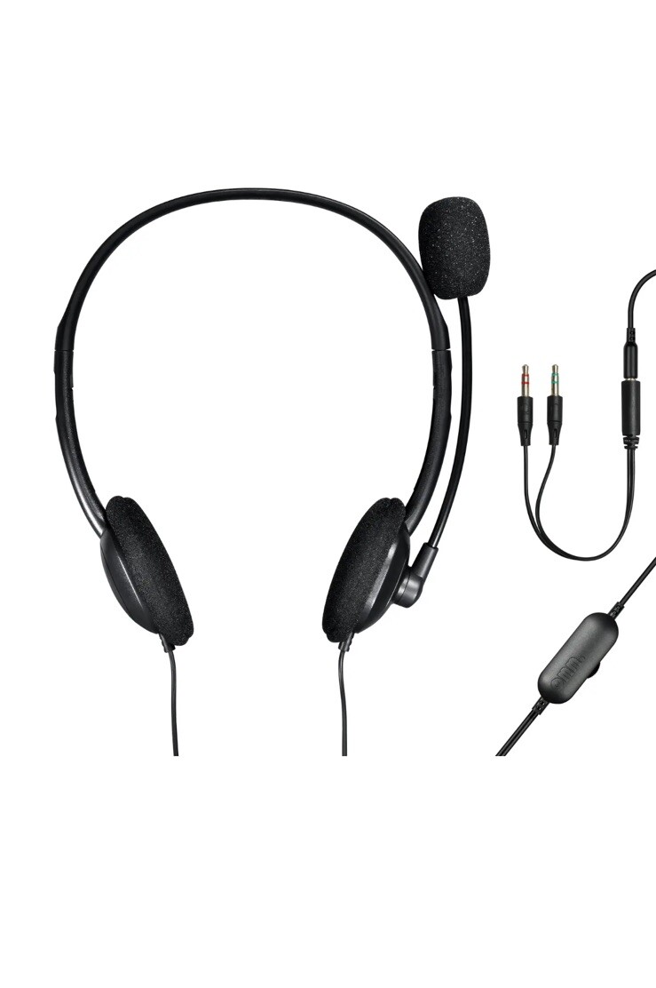 Onn. 3.5 Mm Stereo Headset With Built-in Microphone and Audio Computer Gaming