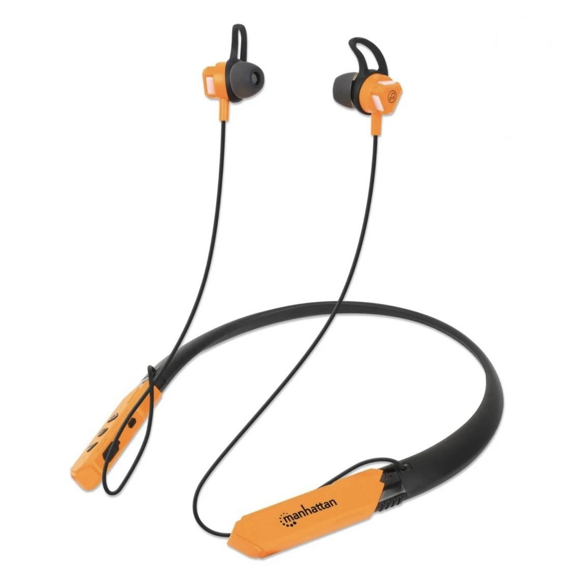 Manhattan Bluetooth Neckband In-Ear Earbuds Magnetic Orange/Black
