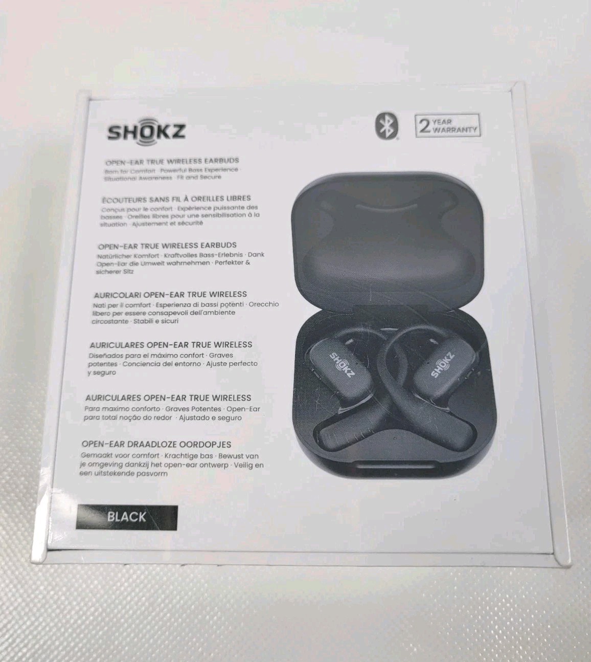Shokz OpenFit Open-Ear True Wireless Bluetooth Earbuds, Ear-Hook, Black